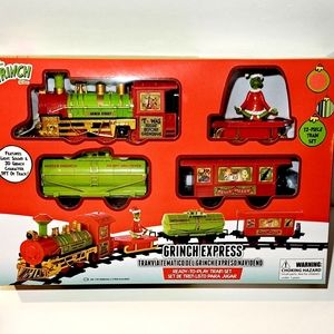 Dr. Seuss The Grinch Christmas Holiday Express Play Train Set 12pc Decor